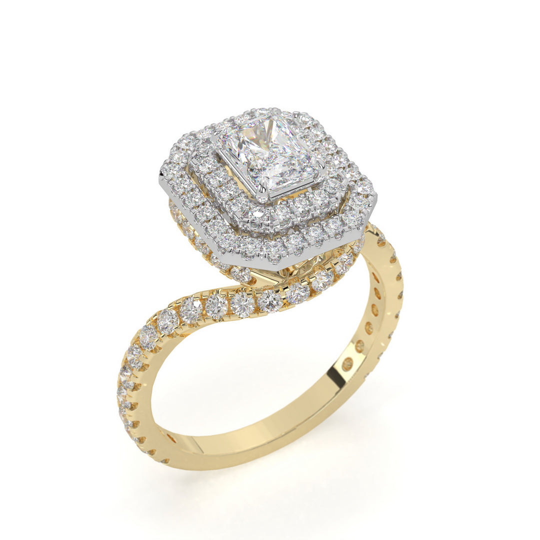 Aurora  Radiant Double Halo Statement Ring