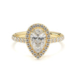 Load image into Gallery viewer, Yvette-Pear halo solitaire ring