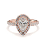 Load image into Gallery viewer, Yvette-Pear halo solitaire ring