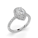 Load image into Gallery viewer, Yvette-Pear halo solitaire ring