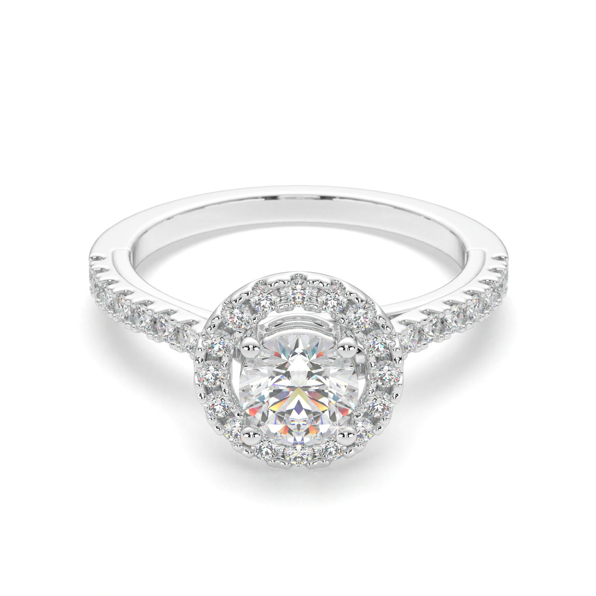 Vivienne <br> classic  halo solitaire with hidden twist