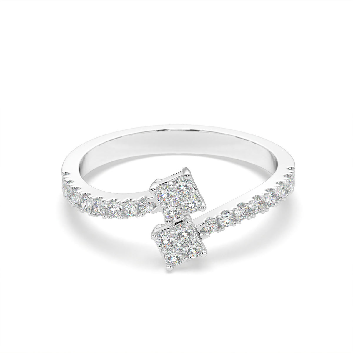 Hélène <br> elegant twin square diamond ring