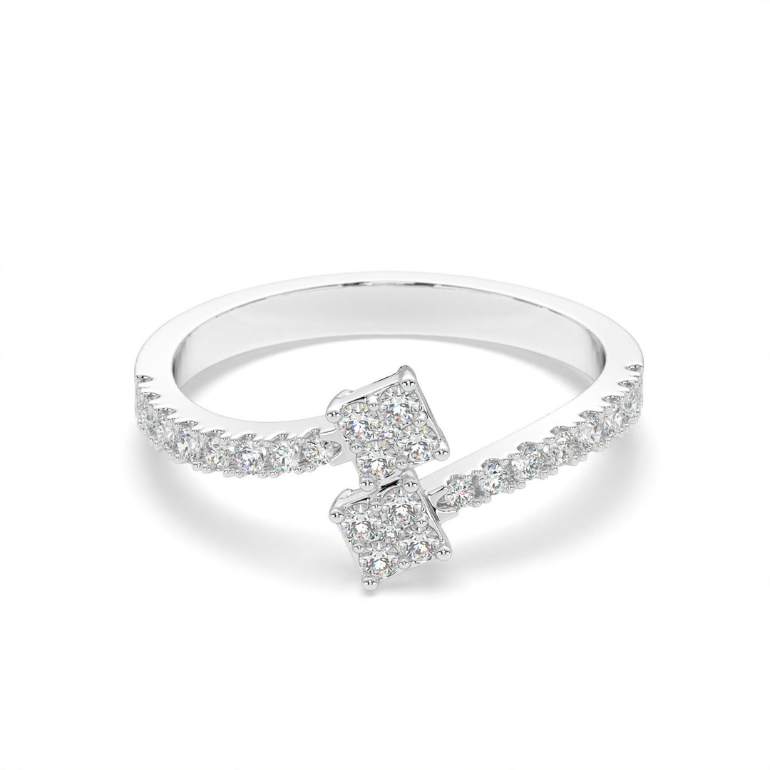 Hélène - Elegant twin-square diamond ring