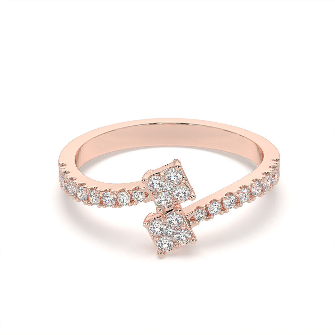 Hélène - Elegant twin-square diamond ring