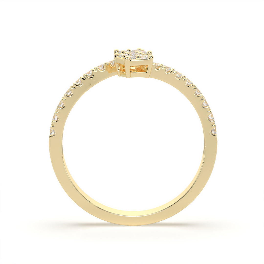 Hélène - Elegant twin-square diamond ring