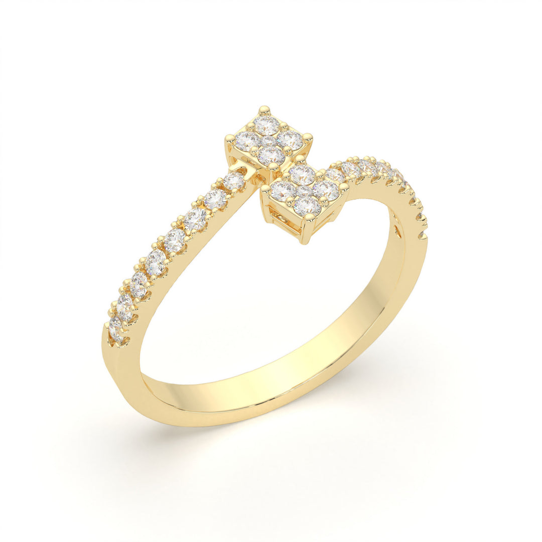 Hélène - Elegant twin-square diamond ring