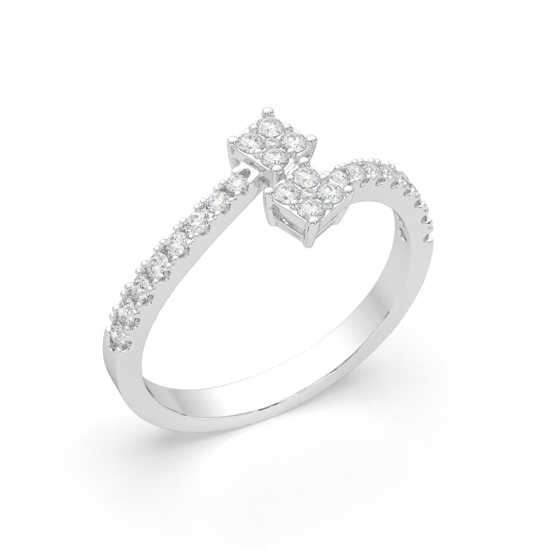 Hélène - Elegant twin-square diamond ring