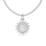 Load image into Gallery viewer, Coralie - Sunburst Diamond Halo Pendant