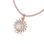 Load image into Gallery viewer, Coralie - Sunburst Diamond Halo Pendant