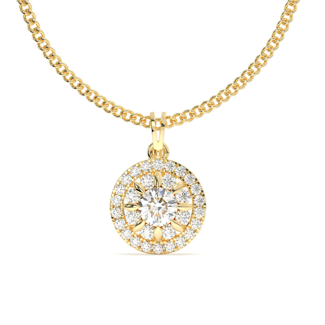 Colette - Radiant Diamond Halo Pendant