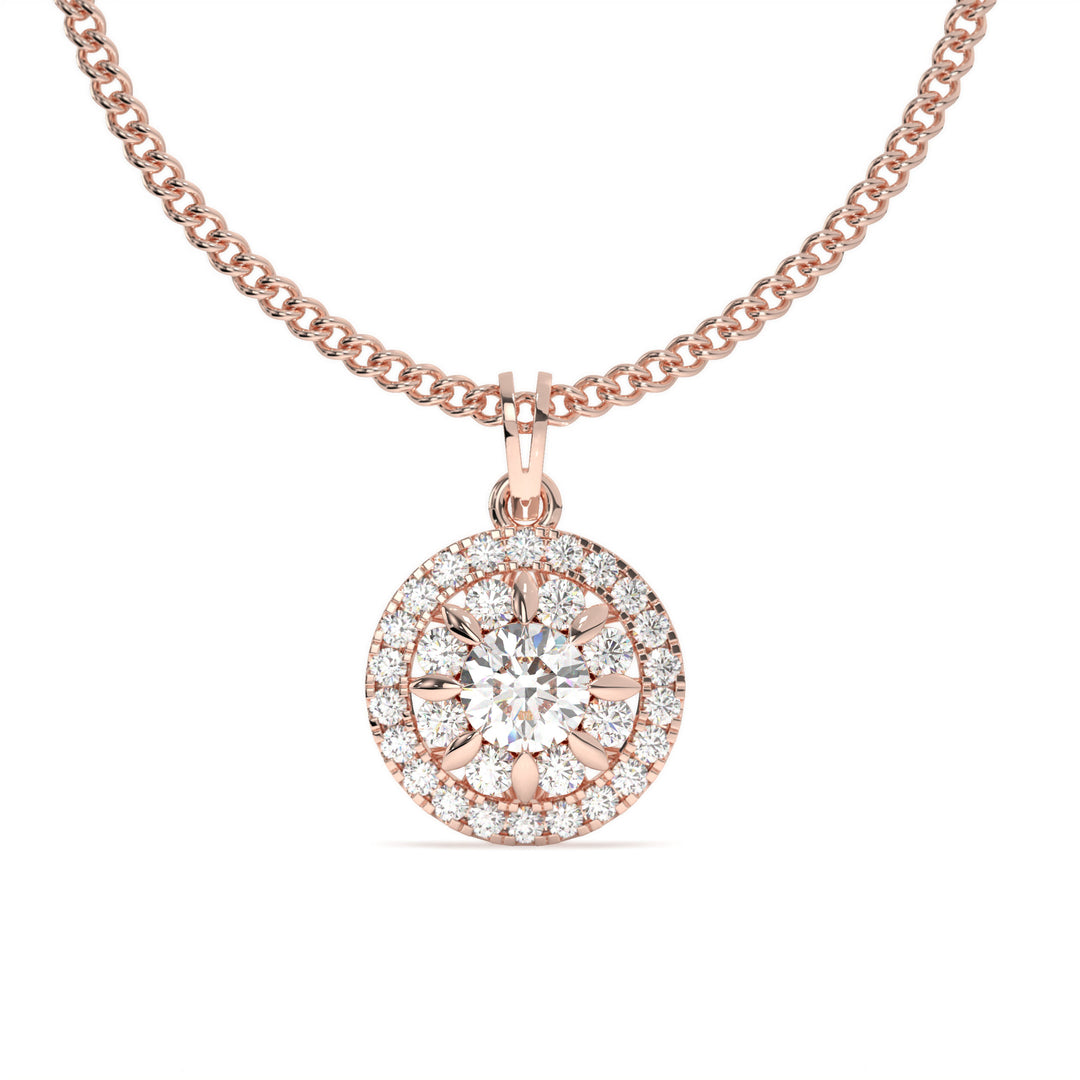 Colette - Radiant Diamond Halo Pendant