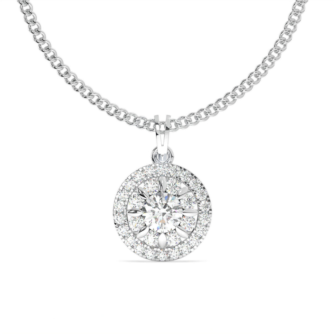 Colette <br> Radiant Diamond Halo Pendant