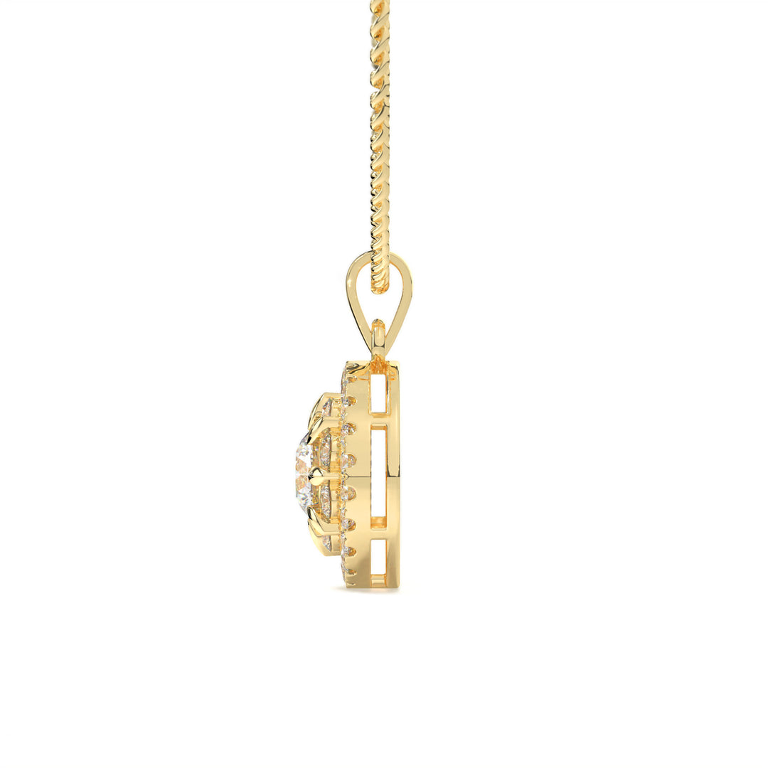 Colette - Radiant Diamond Halo Pendant
