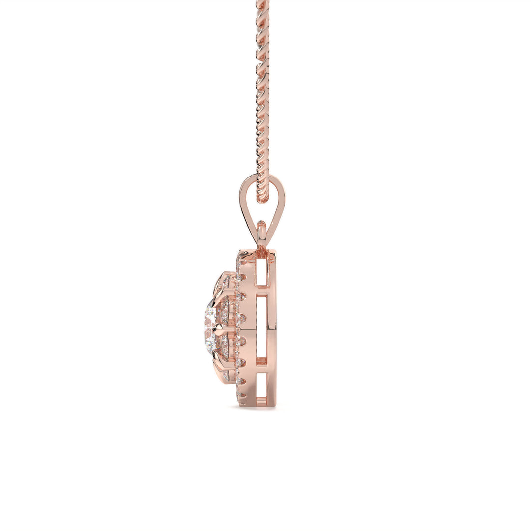Colette <br> Radiant Diamond Halo Pendant