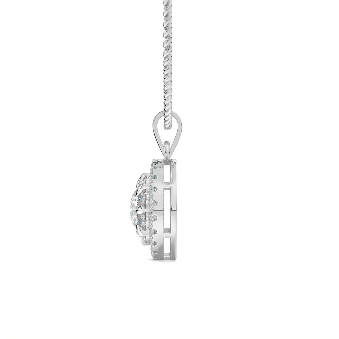Colette <br> Radiant Diamond Halo Pendant