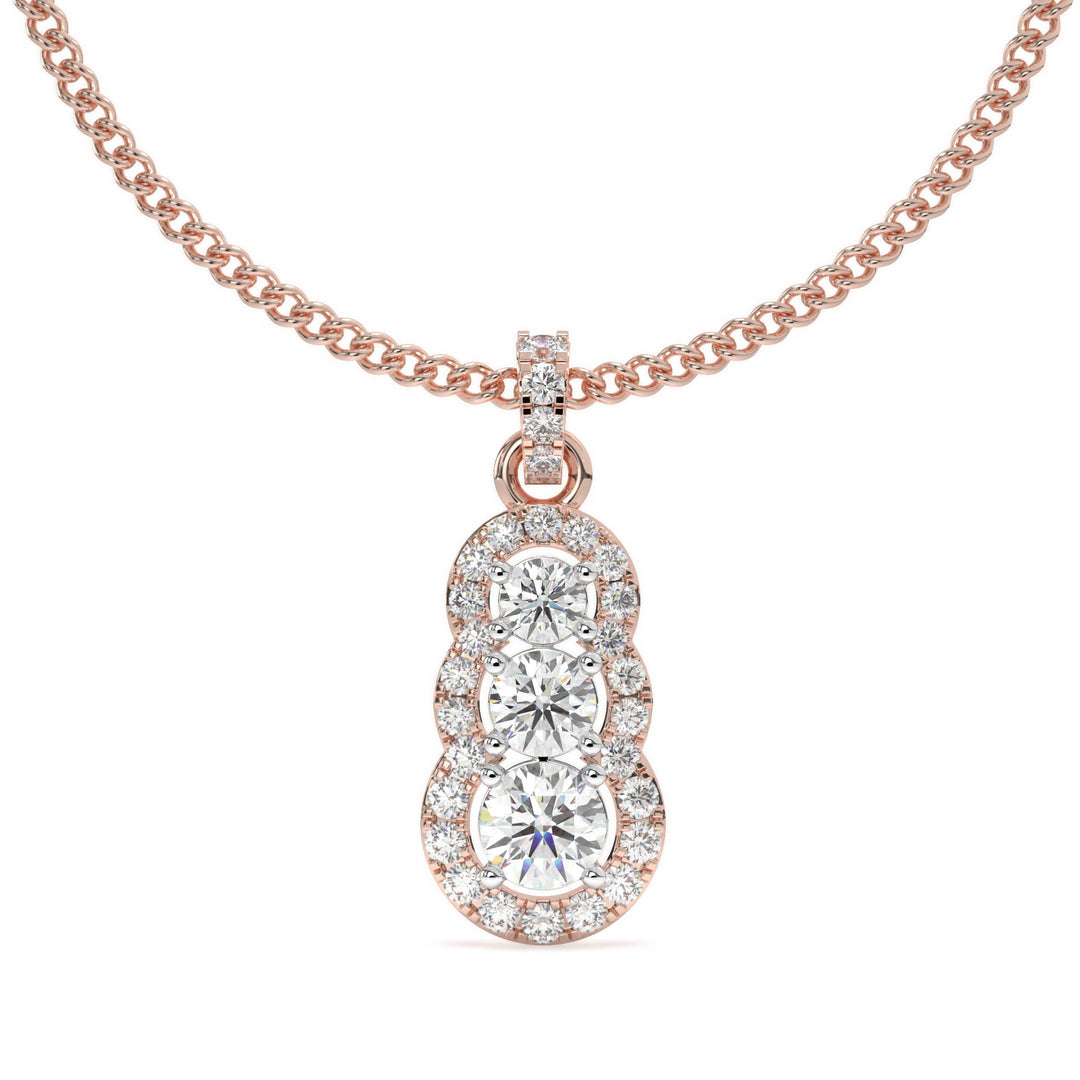Cosette <br> Triple Diamond Halo Pendant