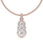 Load image into Gallery viewer, Cosette - Triple Diamond Halo Pendant