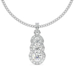 Load image into Gallery viewer, Cosette - Triple Diamond Halo Pendant
