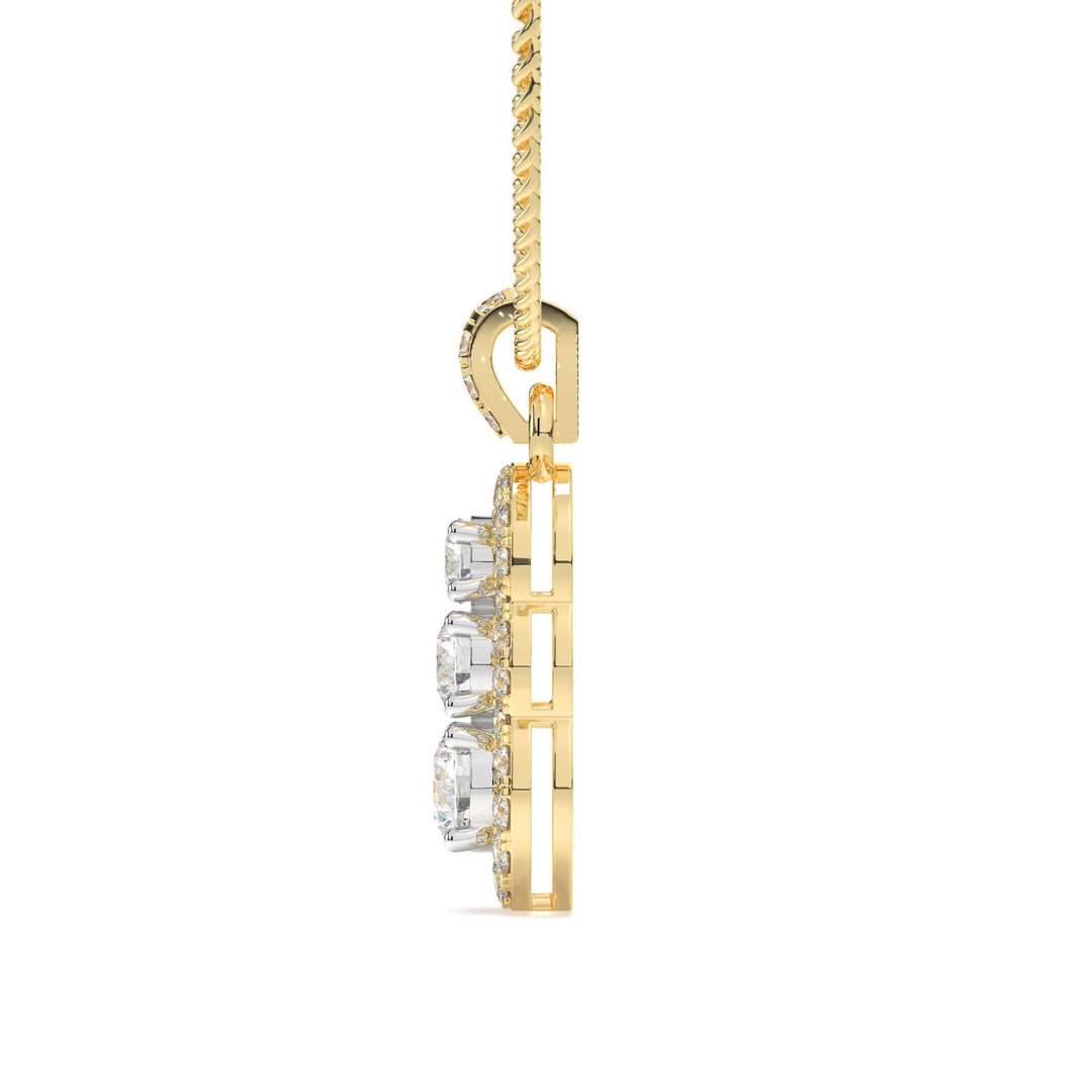 Cosette <br> Triple Diamond Halo Pendant