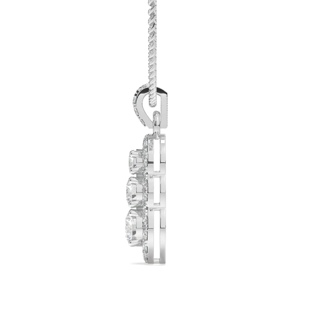 Cosette <br> Triple Diamond Halo Pendant
