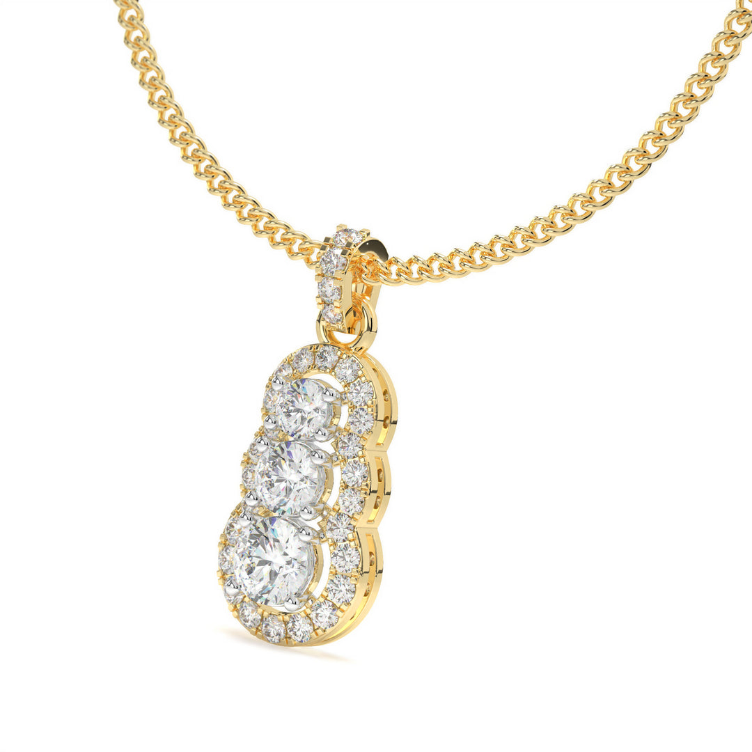 Cosette <br> Triple Diamond Halo Pendant