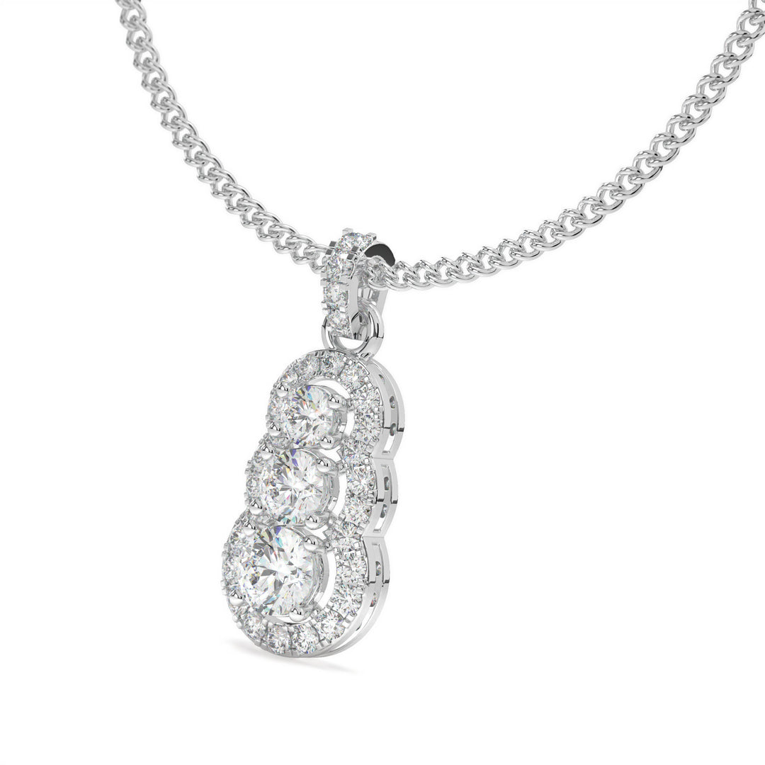 Cosette <br> Triple Diamond Halo Pendant