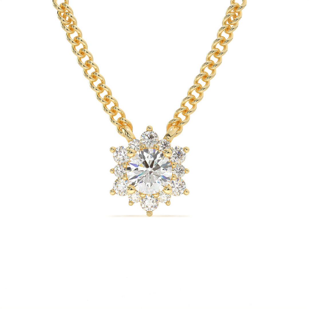 Ã‰lise  Brilliant Floral Diamond Pendant (With Chain )