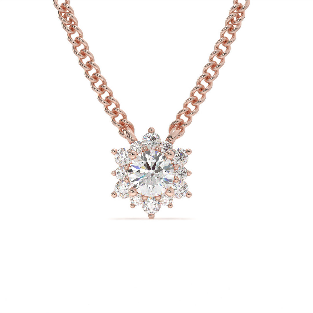 Ã‰lise  Brilliant Floral Diamond Pendant (With Chain )