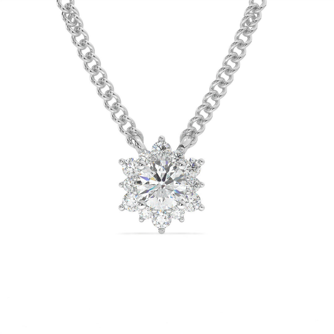 Ã‰lise  Brilliant Floral Diamond Pendant (With Chain )
