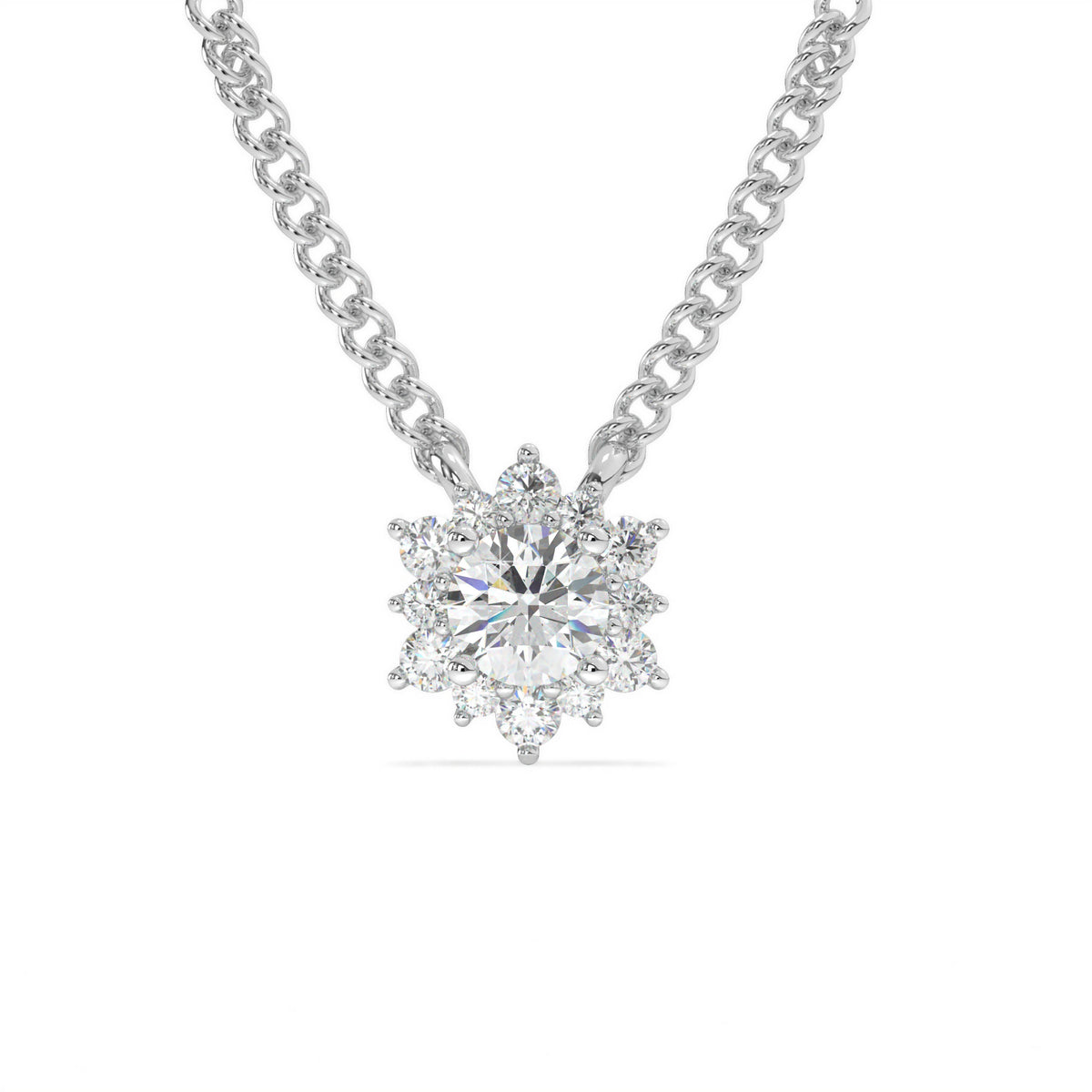Élise <br> brilliant floral diamond pendant