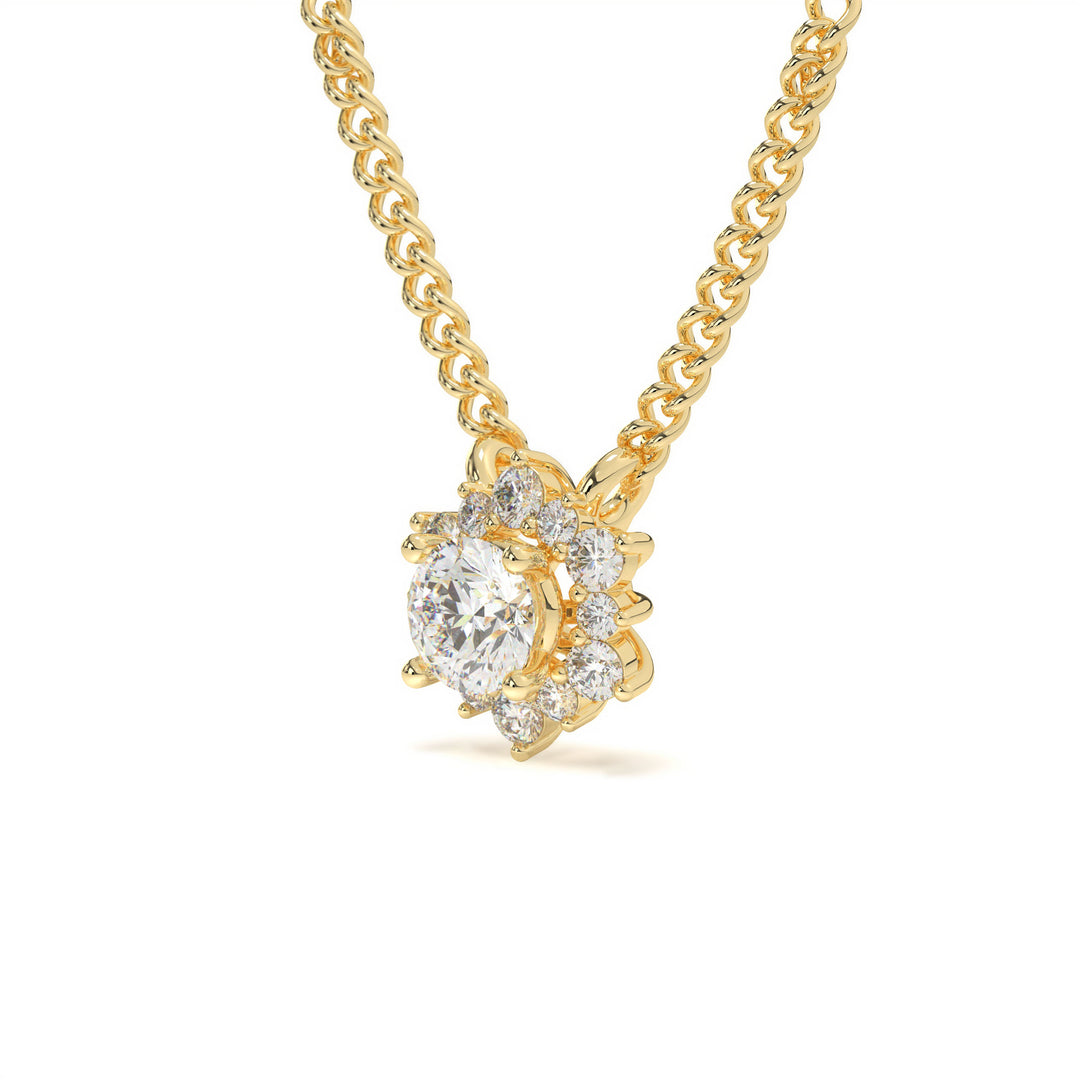 Ã‰lise  Brilliant Floral Diamond Pendant (With Chain )