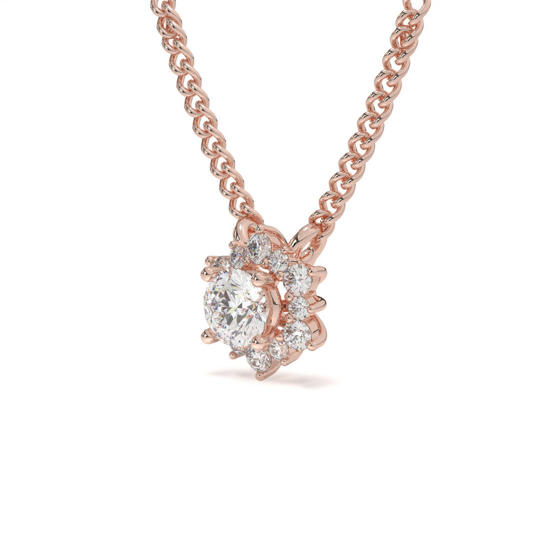 Ã‰lise  Brilliant Floral Diamond Pendant (With Chain )