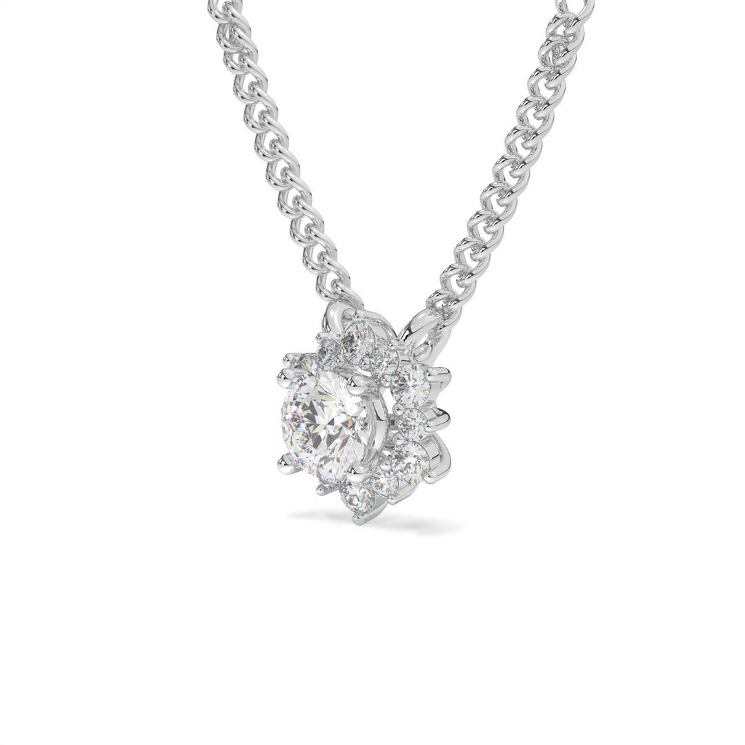 Ã‰lise  Brilliant Floral Diamond Pendant (With Chain )