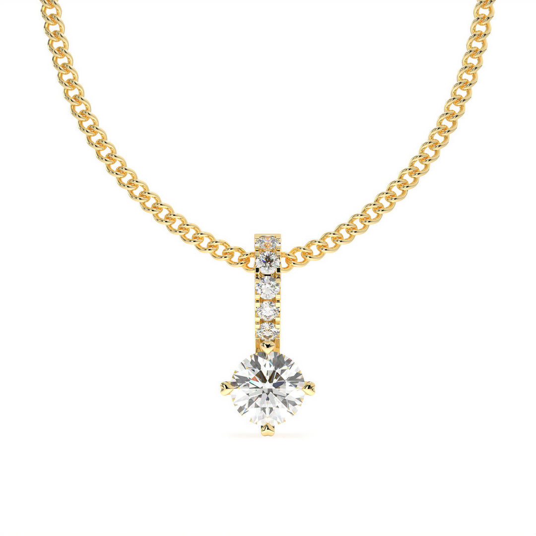 Léna- Graceful Solitaire Drop Pendant