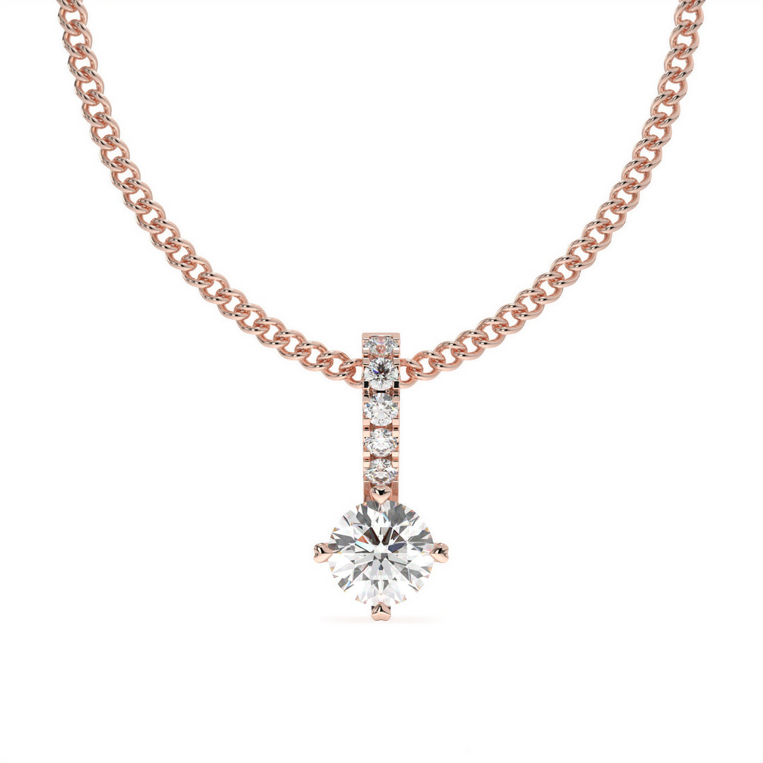 Léna- Graceful Solitaire Drop Pendant