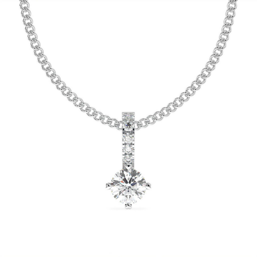 Léna- Graceful Solitaire Drop Pendant