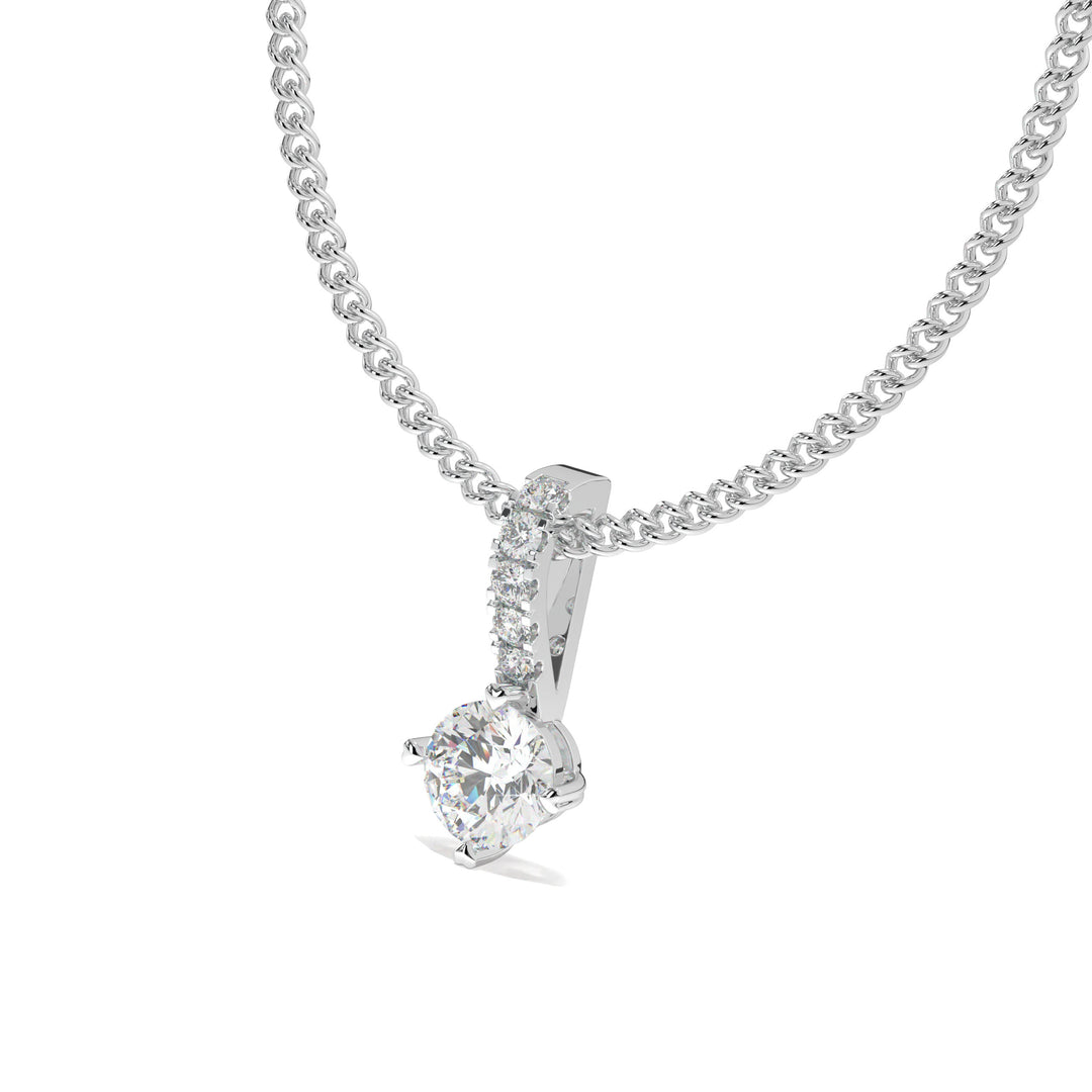 Léna- Graceful Solitaire Drop Pendant