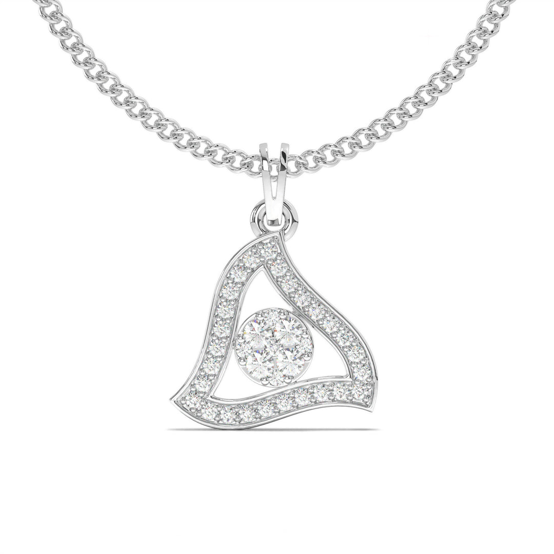 Manon  Modern Triangular Pendant with Diamonds