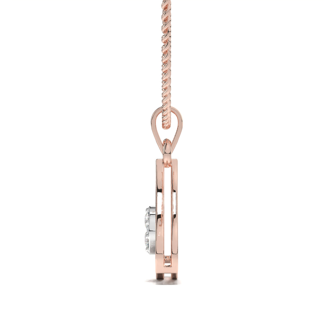 Manon  Modern Triangular Pendant with Diamonds