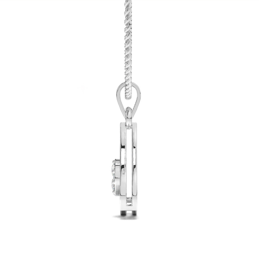 Manon  Modern Triangular Pendant with Diamonds