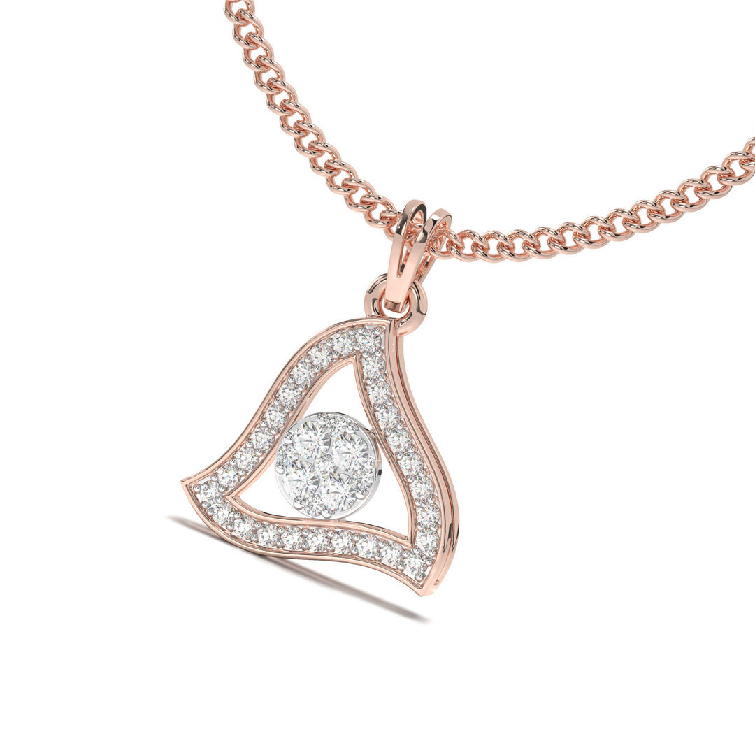 Manon  Modern Triangular Pendant with Diamonds