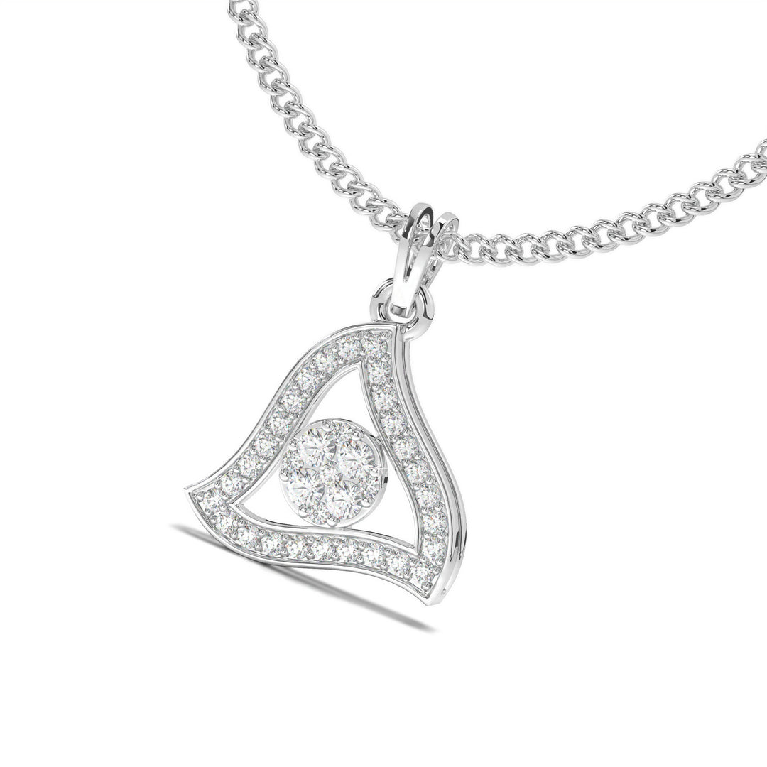 Manon  Modern Triangular Pendant with Diamonds