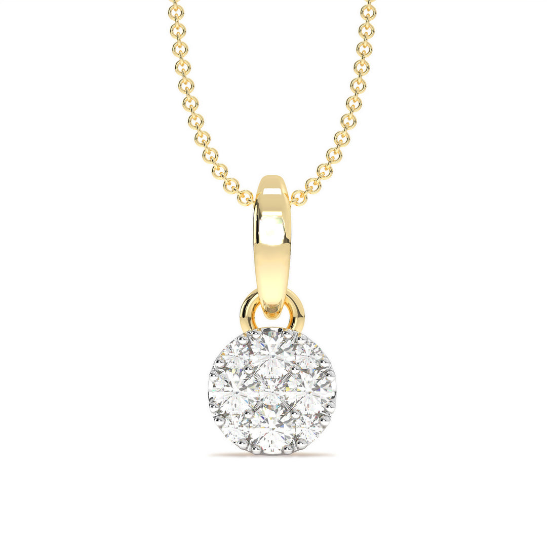 Lucie  Elegant Gold Pendant with Diamond Cluster