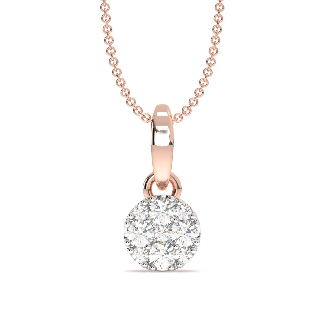 Lucie - Elegant Gold Pendant with Diamond Cluster