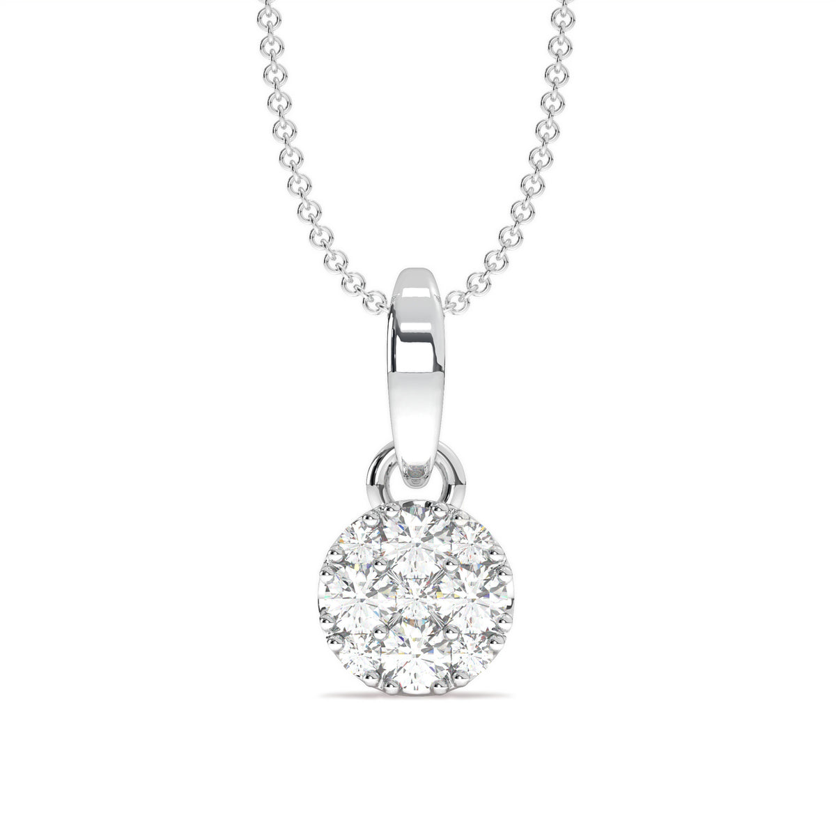 Lucie  elegant gold pendant with diamond cluster
