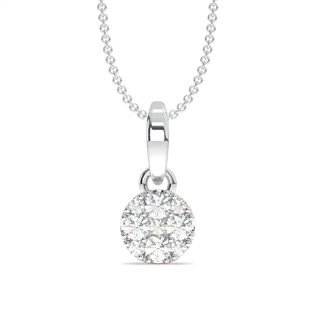 Lucie - Elegant Gold Pendant with Diamond Cluster