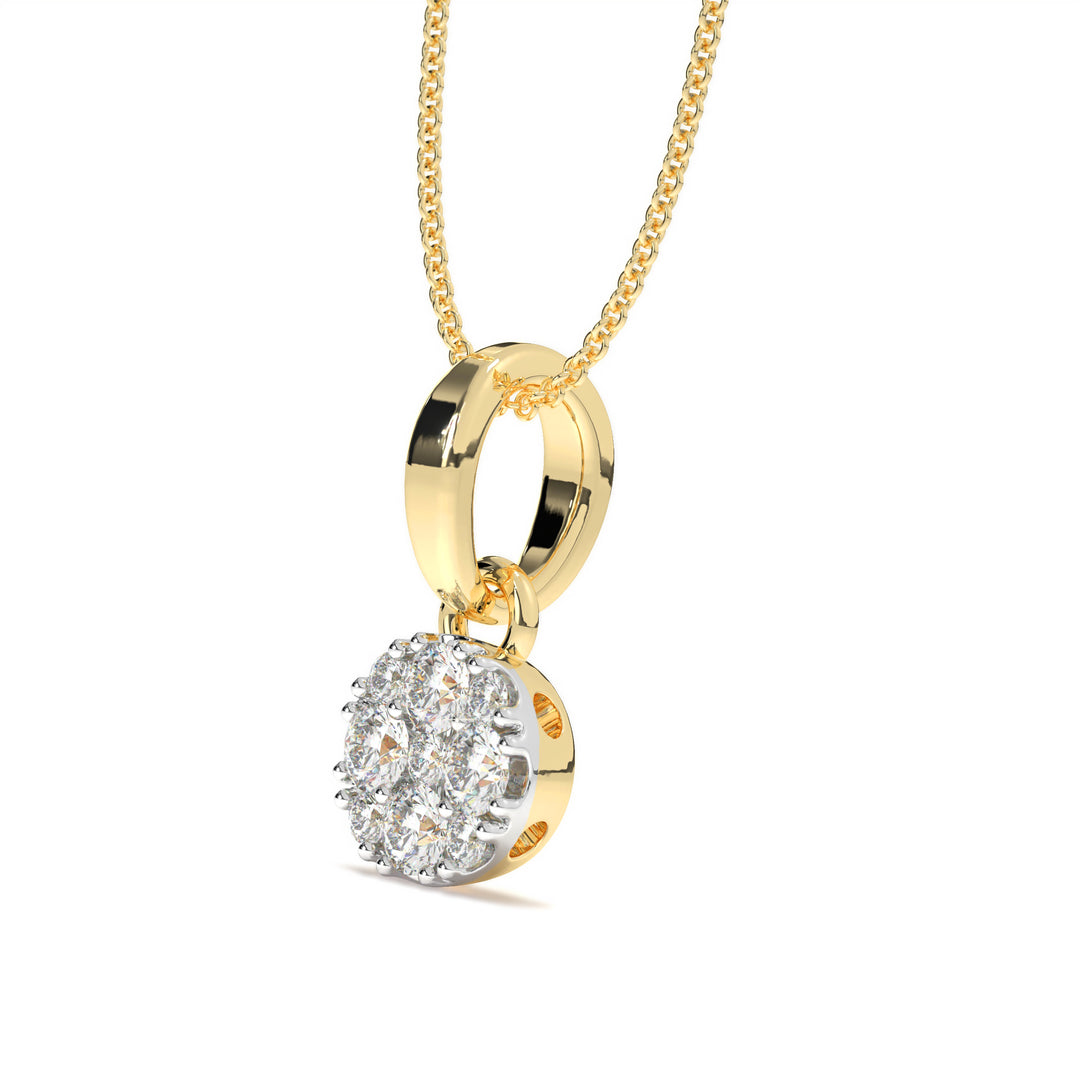 Lucie  Elegant Gold Pendant with Diamond Cluster