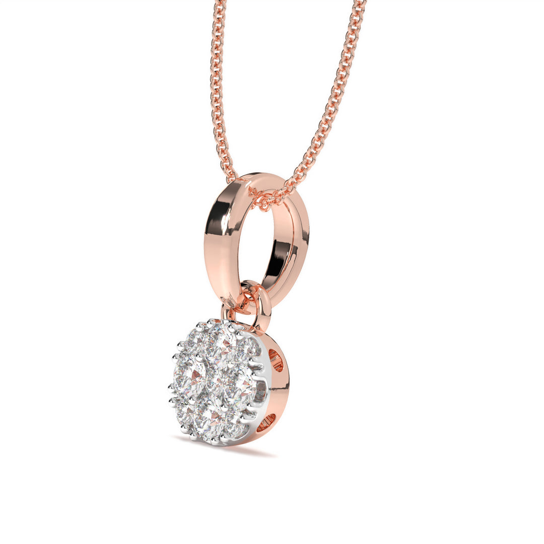 Lucie - Elegant Gold Pendant with Diamond Cluster