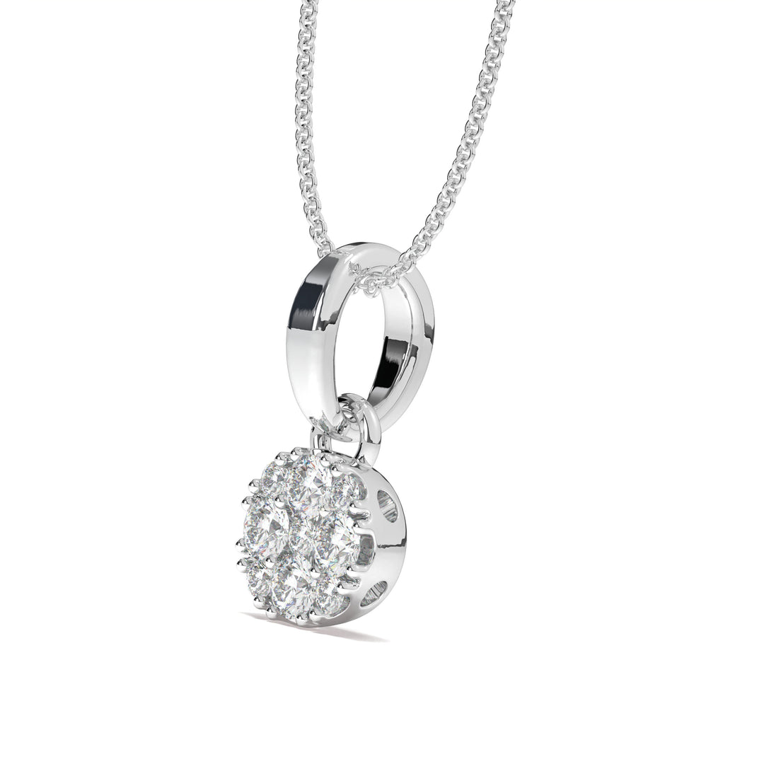 Lucie - Elegant Gold Pendant with Diamond Cluster