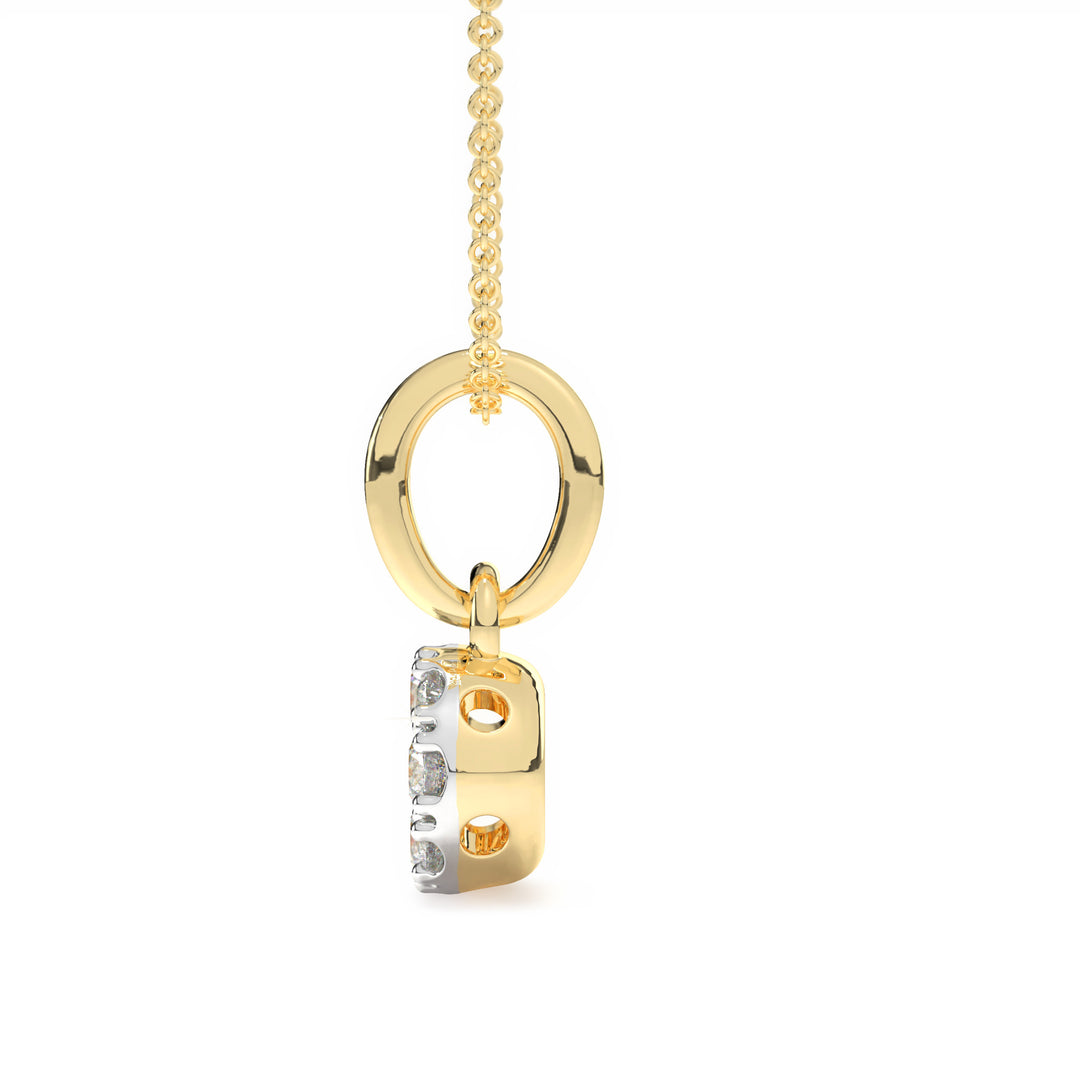 Lucie - Elegant Gold Pendant with Diamond Cluster